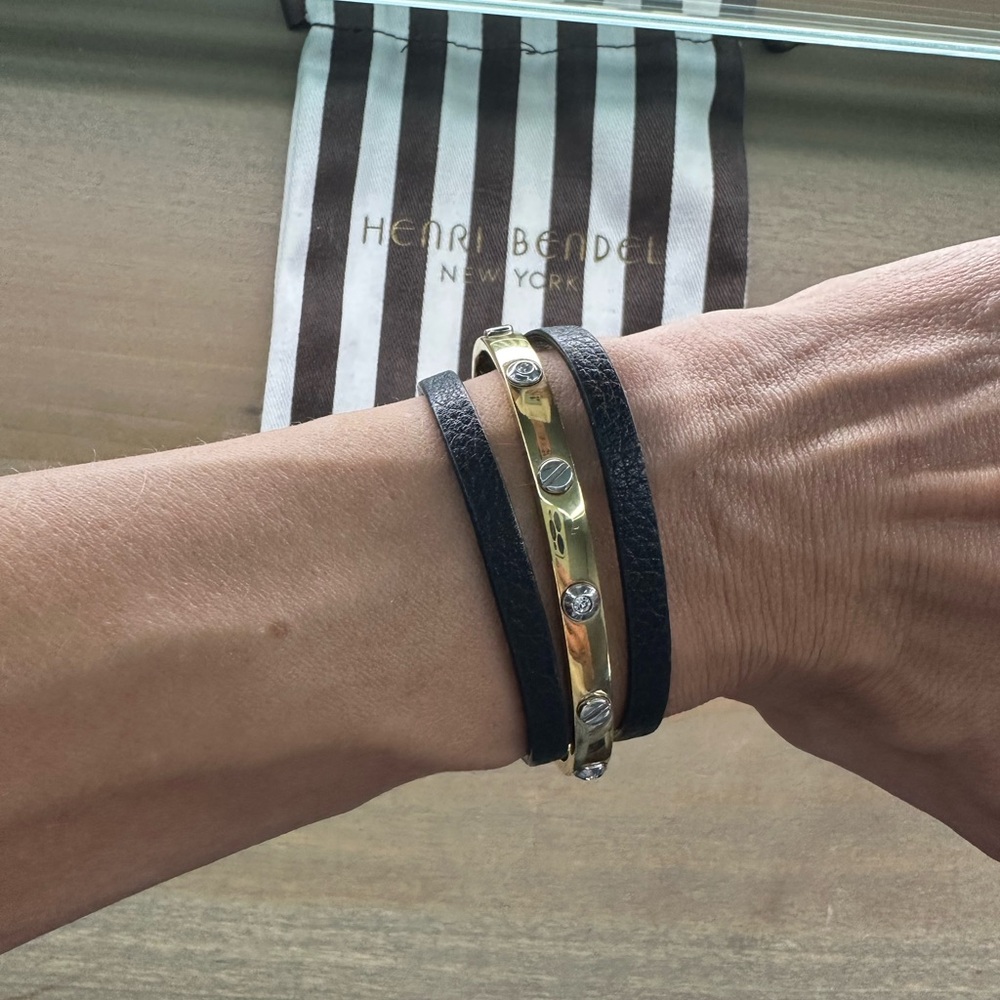 Henri Bendel Gold and Black Wrap Bracelet